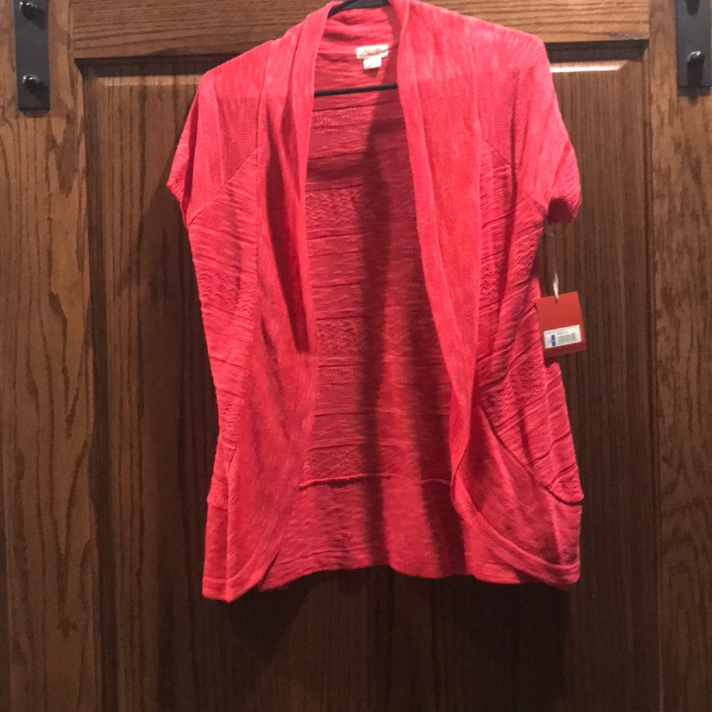 Coral short sleeve cardigan